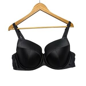 Cacique Womens Bra 44C Black Push Up Padded Underwire Romantic Sexy